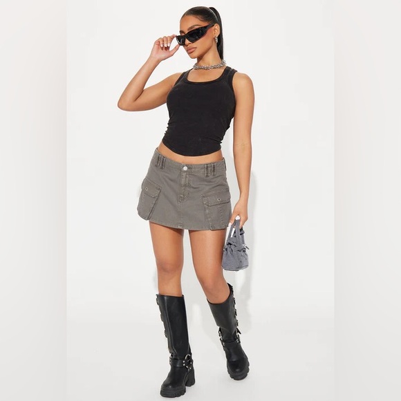 Garage Khaki‎ Green Cargo  Mini Skort size M - Picture 5 of 9